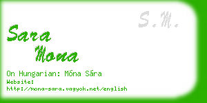 sara mona business card